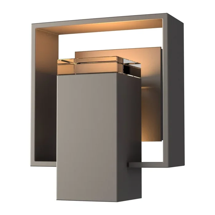 Shadow Box Small Outdoor Sconce 1-Light Coastal Dark Smoke Accent Clear Glass (ZM) in Coastal Dark Smoke302601-SKT-77-77-ZM0546