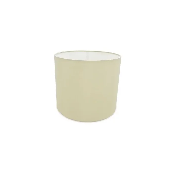 Sigma Round Cylinder, 300mm x 250mm Faux Silk Fabric Shade, Ivory Pearl/White Laminate