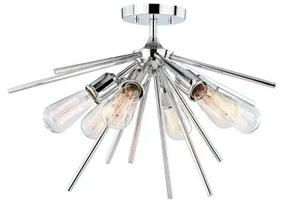 Six Light Semi Flush Mount