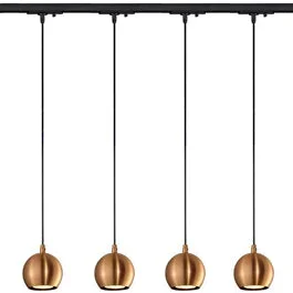 SLV 144029TK4 Light Eye Pendant GU10 7W 4 Light Track Kit Copper & Black