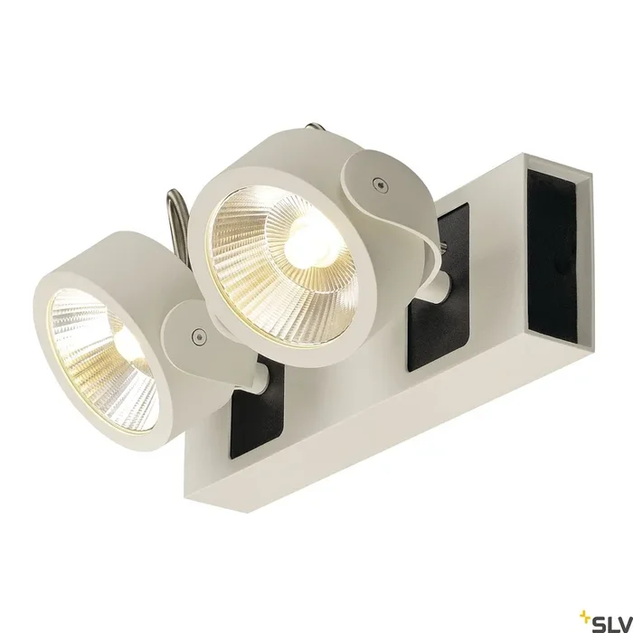SLV KALU LED 2 Wall and Ceiling luminaire, white/black, 3000K, 60° 1000130