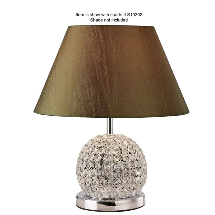 Soho Crystal Table Lamp WITHOUT SHADE Large Ball 1 Light E27 Polished Chrome
