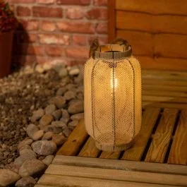 Solar Natural Colour Mesh Lantern with Rope Handle