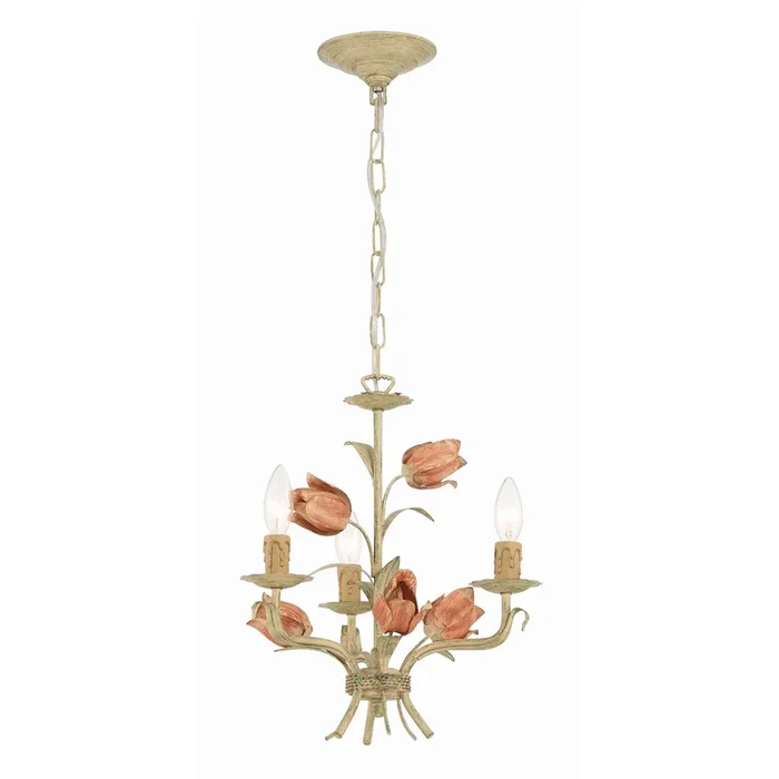 Southport 3 Light Sage Rose Mini Chandelier 14″W x 15″H x 14″D4803-SR