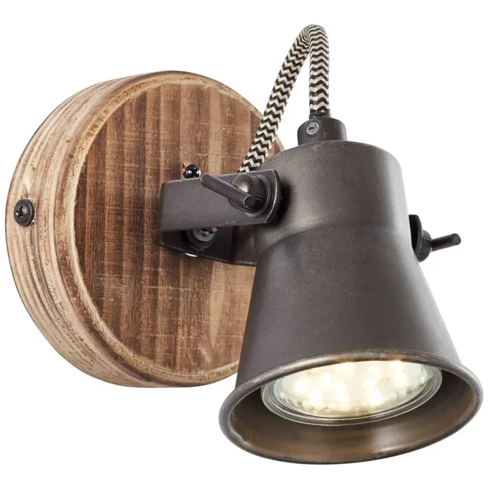 Spotlight Brilliant Seed Dark wood, black, 1-light source