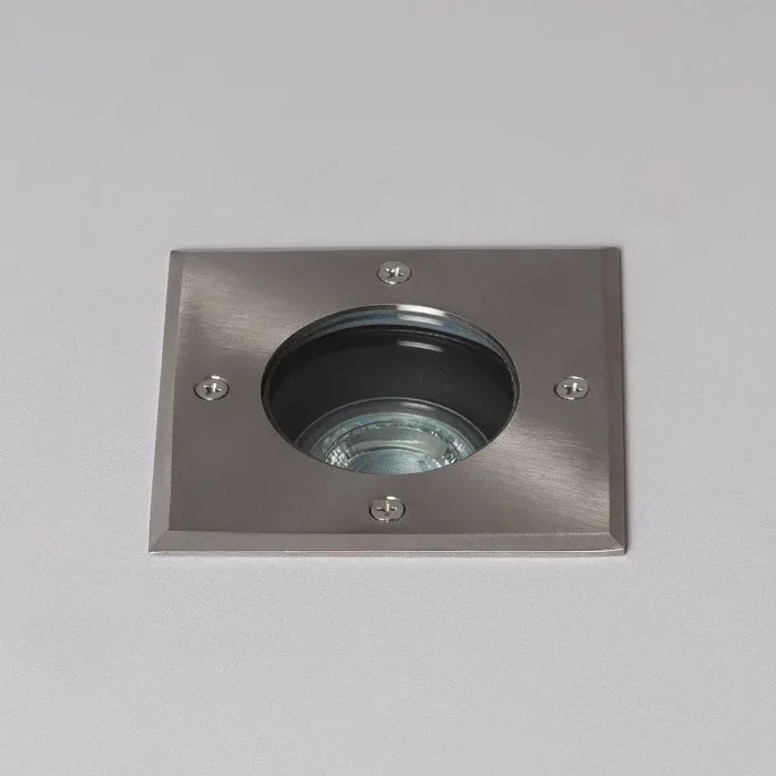 Square Recessed Ground Light for GU10 Light Bulb – Stainless Steel