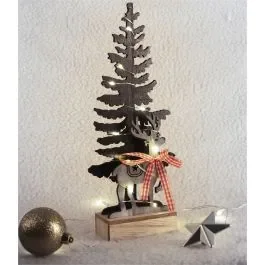 St Helens Home and Garden Battery Powered Wooden Christmas Tree Light Effect