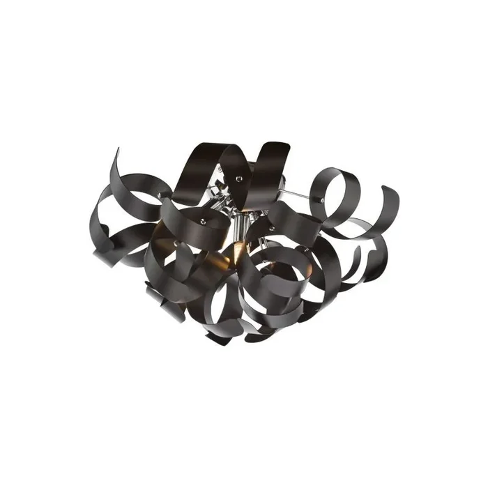 Swash 4 Light G9 Polished Chrome Ceiling Fitting With Black Ribbins