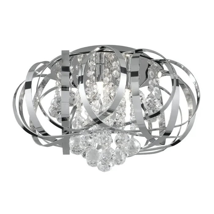 Tilly Chrome 3 Light Flush Fitting – Ceiling Light Glass Balls