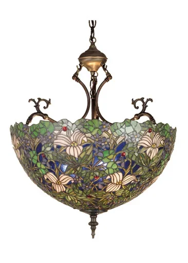 Trillium & Violet Three Light Inverted Pendant (52187)