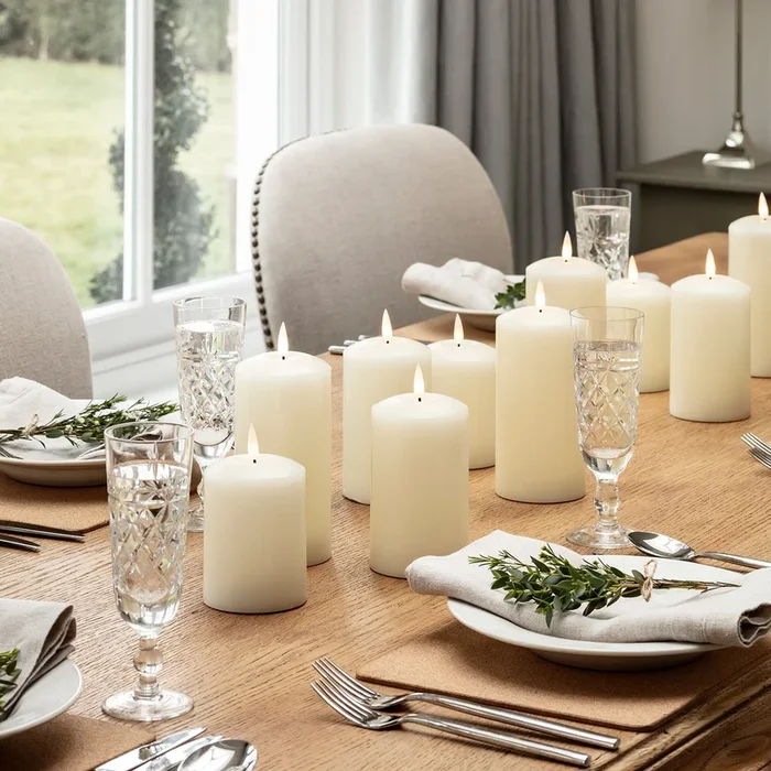 TruGlow® Ivory LED Pillar Candle Bundle
