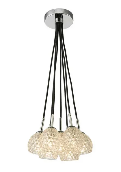 Turner 7 Light Semi Flush Polished Chrome Dimpled Open Glass TUR7PC/GALG06