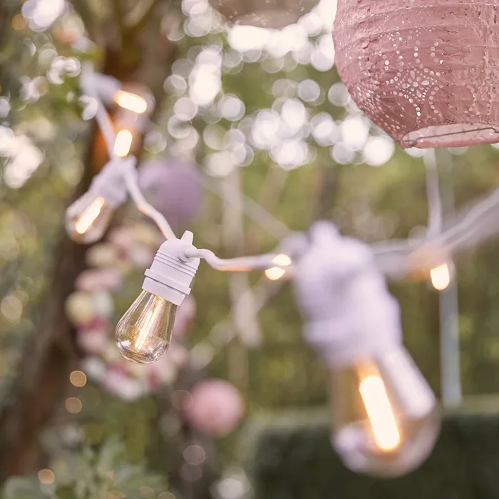 Ultimate Connect 85m 170 Warm White Connectable Festoon Lights White Cable