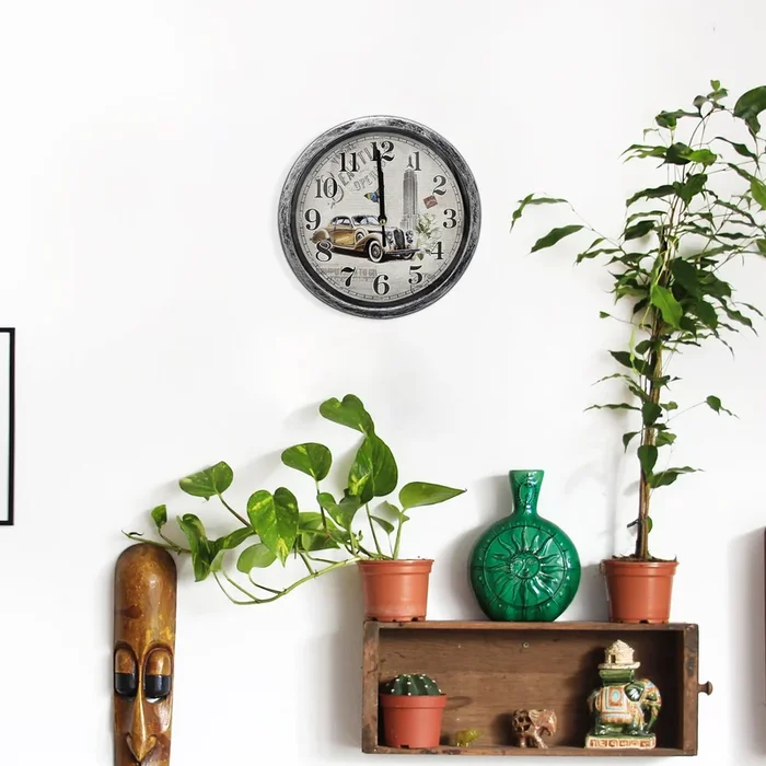 Unique Wall Clocks Shabby Chic Car Patchwork Wall Clocks Vintage Style ~5203