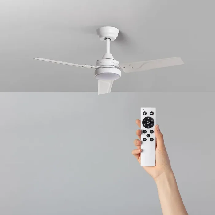 Vacker 15W Colour Selectable Outdoor LED Ceiling Fan 105cm with DC Motor – White
