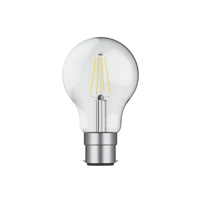 Value Classic LED GLS B22d Dimmable 4W Warm White 2700K, 470lm, Clear Finish