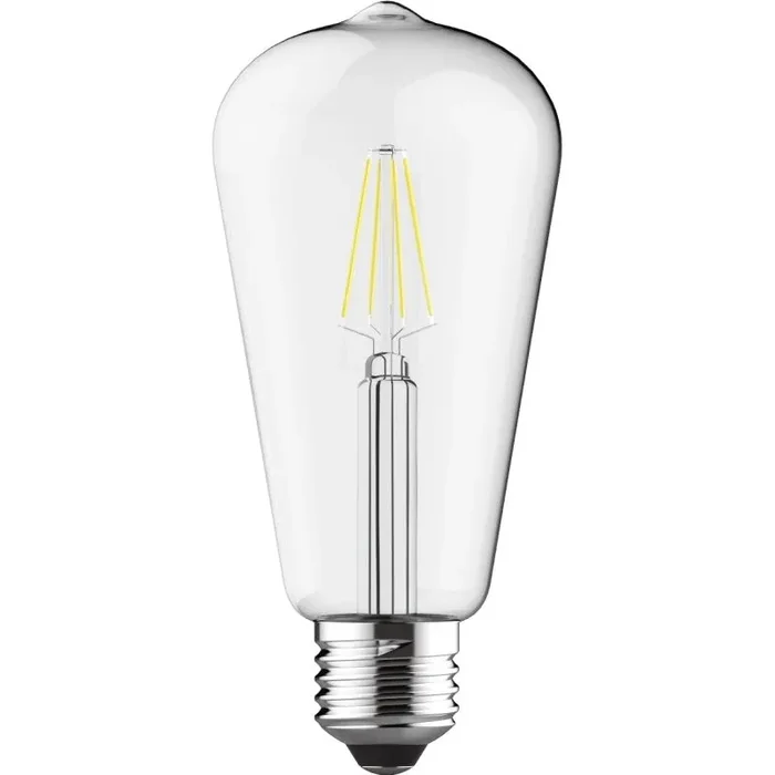 Value Classic LED Rustica Tradition Tip ST64 E27 6.5W Dimmable 4000K Natural White, 710lm, Clear Finish, 3yrs Warranty