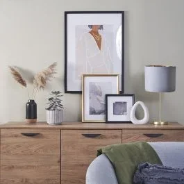 Value Essentials Charlie Gold Table Lamp with Warm Grey and Gold Inner Reni Shade