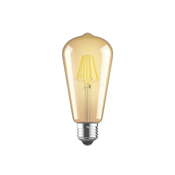 Value Vintage LED Rustica Tradition Tip/M ST64 E27 Dimmable 6.5W 2200K, 630lm, Gold Glass