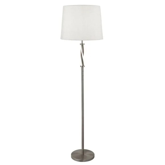 Vegas 1 Light Floor Light, Satin Silver, White, Grey