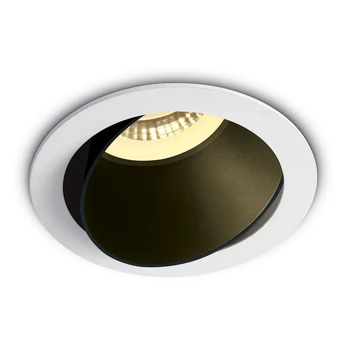 Versa Recessed Adjustable Downlight – White with Black Reflector