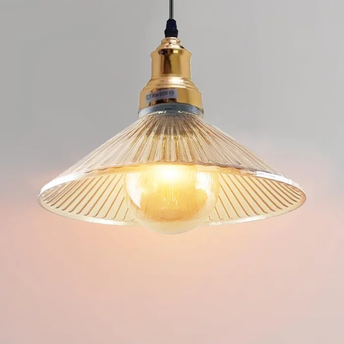 Vintage Amber Glass Ceiling Pendant Light Lampshade Retro Style~2180