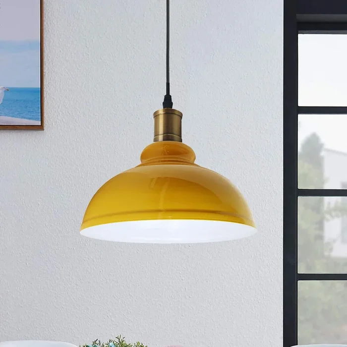 Vintage Industrial Metal Ceiling Pendant Light with Dome Lampshade ~1292