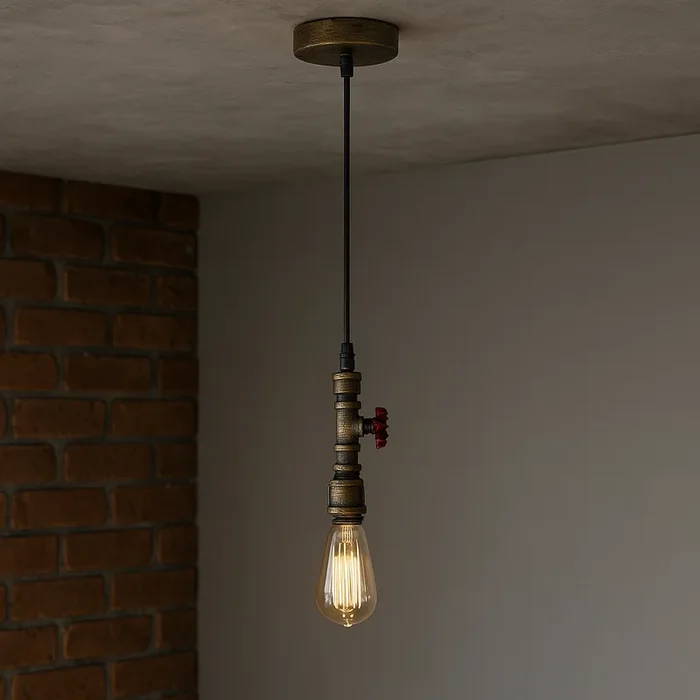 Vintage Industrial Retro Pendant Light Metal Pipe Light ~6094
