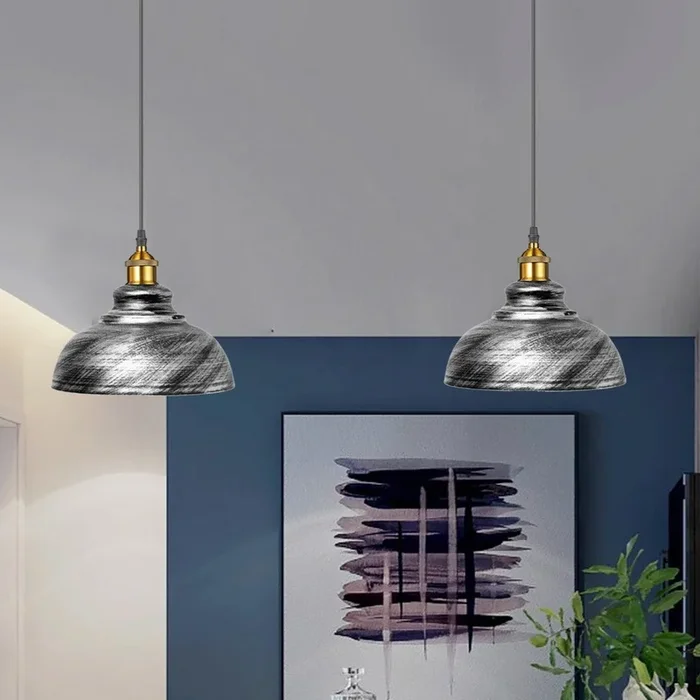 Vintage Metal Lampshade – Retro UK Style ~3568