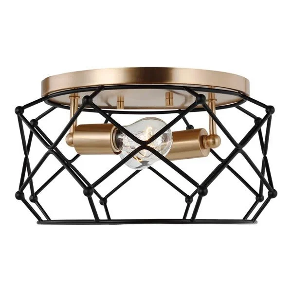 Visual Comfort Studio 7534102-848 Two Light Flush Mount in Satin Brass