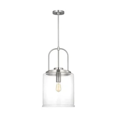 Visual Comfort Studio Anders One Light Pendant in Brushed Nickel – GLP1051BS