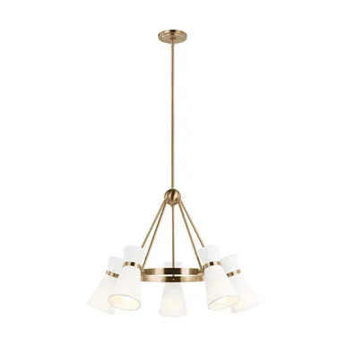 Visual Comfort Studio Clark Five Light Chandelier in Satin Brass – 3190505-848
