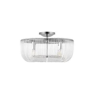 Visual Comfort Studio Pierce Four Light Flush Mount in Polished Nickel – CF1144PN