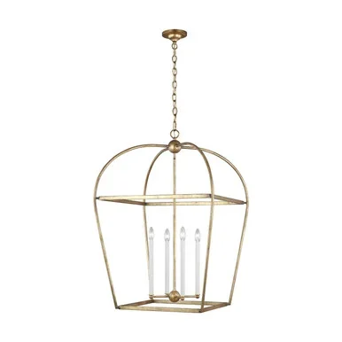 Visual Comfort Studio Stonington Four Light Lantern in Antique Gild – CC1104ADB