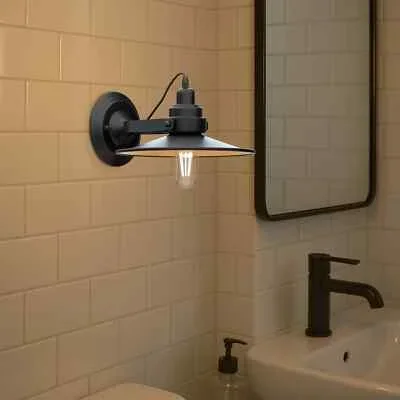 Wall Mounted Adjustable Swing Arm Sconce Light Fixture Flat Shade Lamp~6053