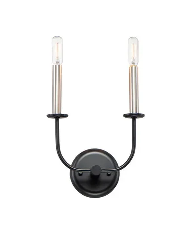 Wesley Two Light Wall Sconce (10322BKSN)