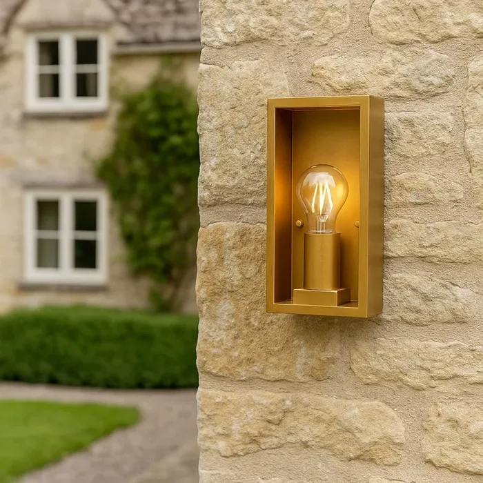 Westport Dublin Half Lantern Outdoor Wall Light – Gold
