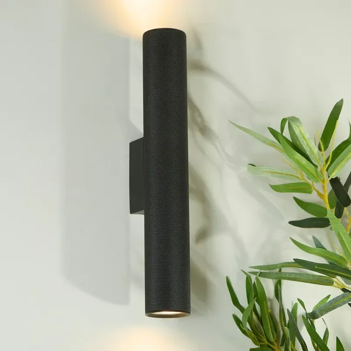 Westport Southampton Up & Down Wall Light – Knurled Black