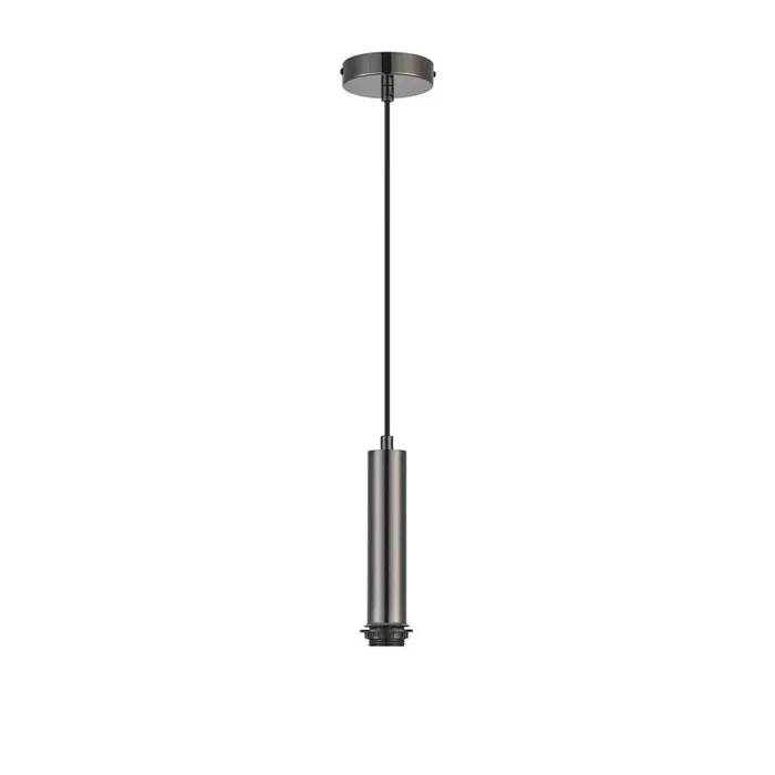 Wick 18cm Body 1.5m 1 Light Pendant, 1 x E27, Black Chrome
