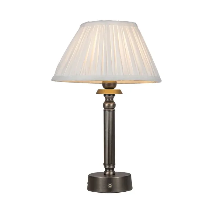 Wisteria Edith USB Rechargeable LED Touch Table Lamp – Pewter