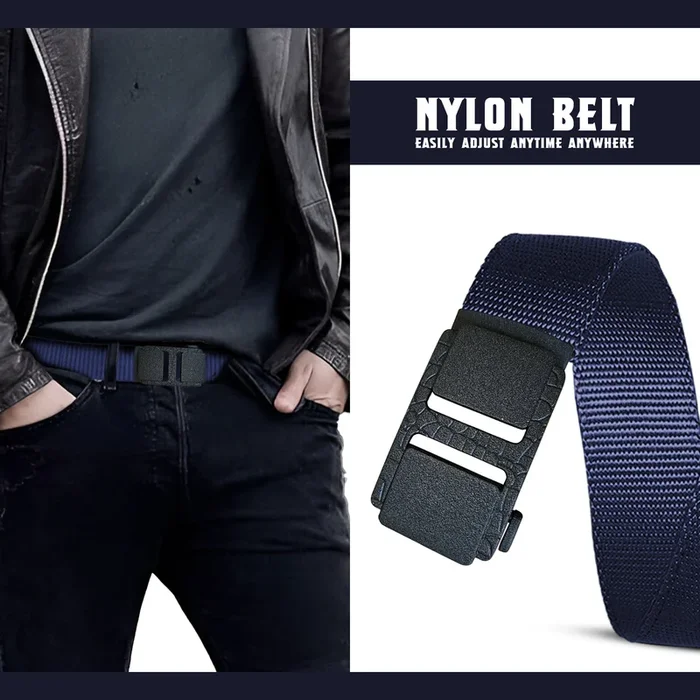 Woven Leather Belt Men’s Adjustable for jeans~5379