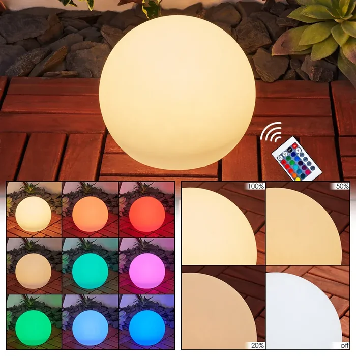 Ykullen Solar lights LED black, 1-light source, Remote control, Colour changer