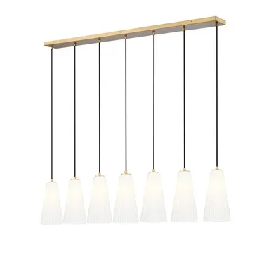 Z-Lite Farrell Seven Light Linear Chandelier in Modern Gold – 3043P7-7L-MGLD
