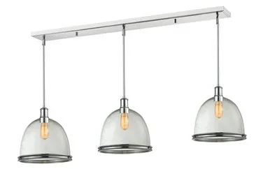 Z-Lite Mason Three Light Linear Chandelier in Chrome – 719P13-3CH