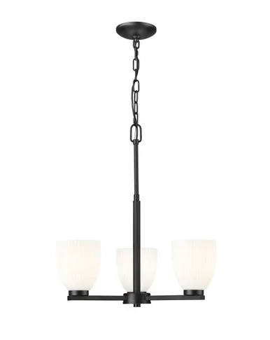 Z-Lite Naya Three Light Chandelier in Matte Black – 7518-3MB